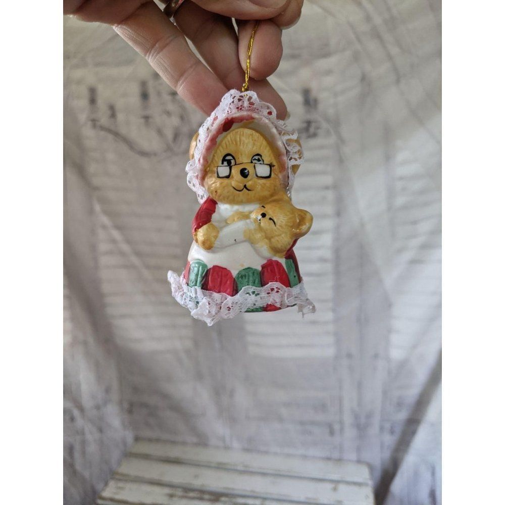 Jasco bell bear baby porcelain ornament Xmas holid
